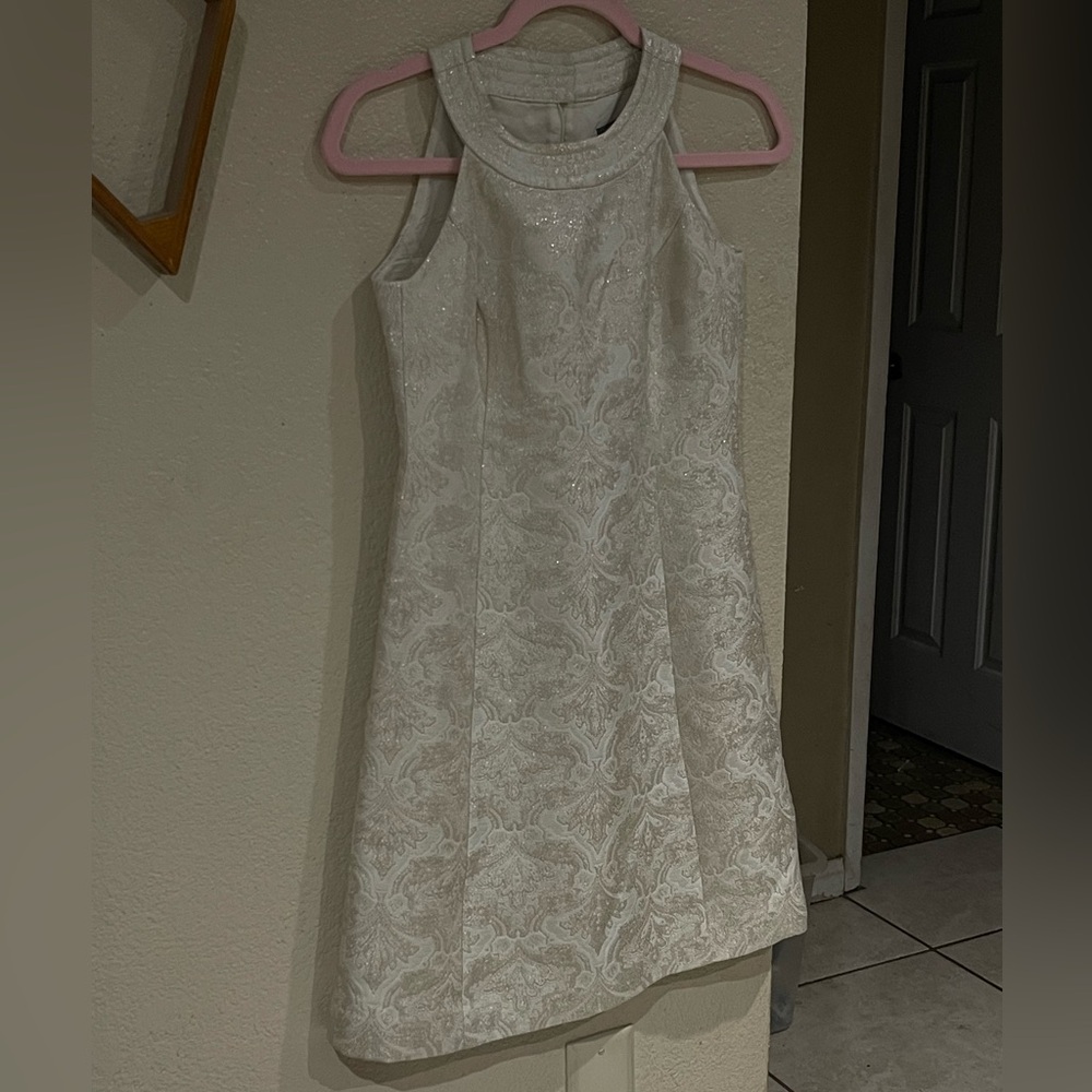 Ann Taylor White Embroidered Mini Dress